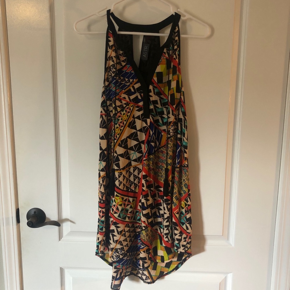 Astr Geometric Multi Color Shift Dress